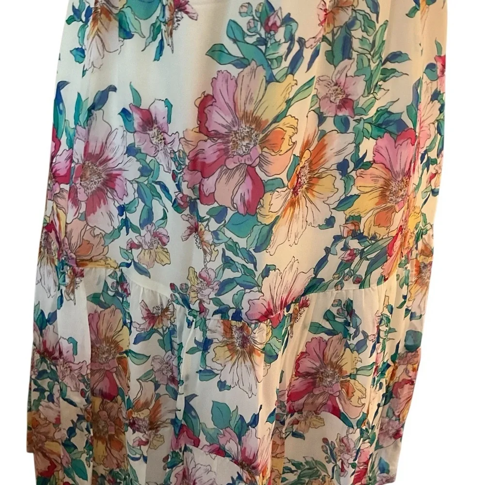 Hale Bob Blue and Pink Ruffled Midi Sundress - Picture 4 of 4
